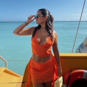 Orange Women's Swim Set